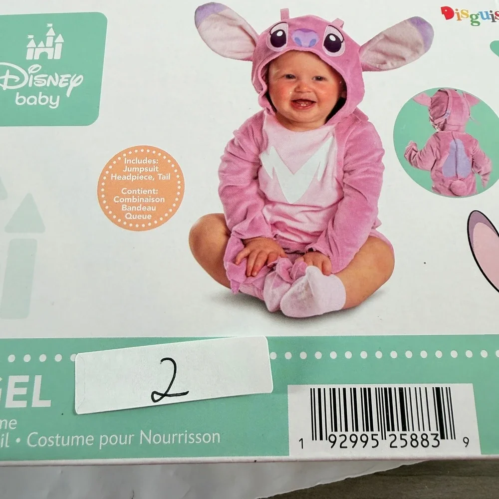 Disney Baby Angel Infant Costume 12-18 Months Stitch 2 Piece Set Disguise New